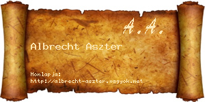 Albrecht Aszter névjegykártya